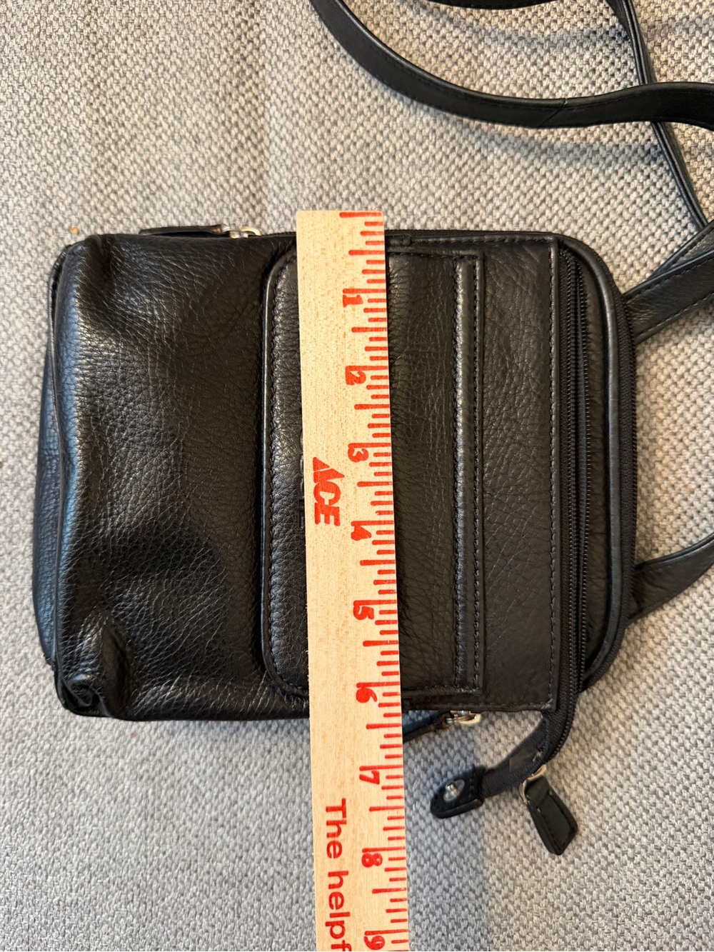 Fossil Black Leather Crossbody Shoulder Bag - Picture 4 of 6